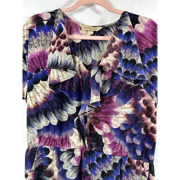 silk crepe de chine dress Bolero Silk Crepe de Chine Dress in Blue
